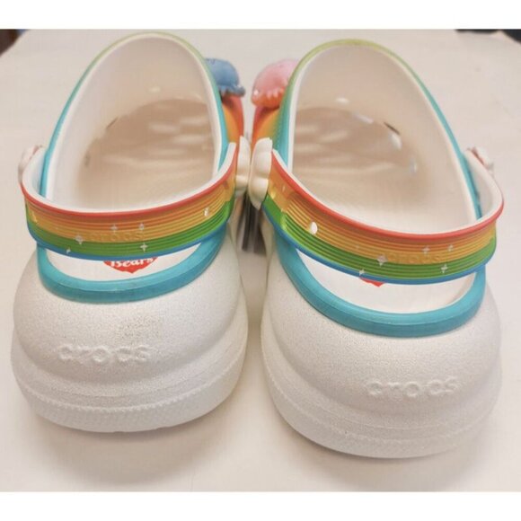 CROCS Care Bears Crush Slip On Clogs Mens Size 11 Womens 13 Shoes Rainbow White - Picture 8 of 11